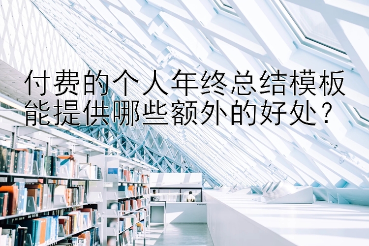 付费的个人年终总结模板能提供哪些额外的好处？