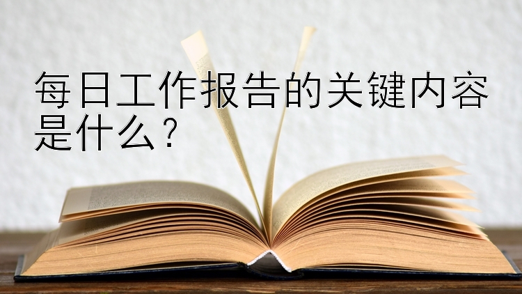 每日工作报告的关键内容是什么？