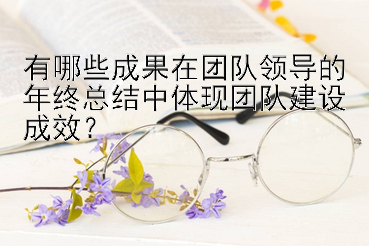 有哪些成果在团队领导的年终总结中体现团队建设成效？