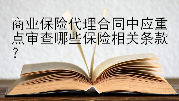 商业保险代理合同中应重点审查哪些保险相关条款？