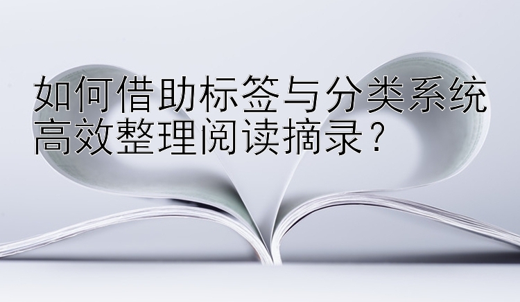 如何借助标签与分类系统高效整理阅读摘录？