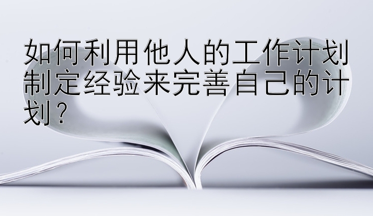 如何利用他人的工作计划制定经验来完善自己的计划？