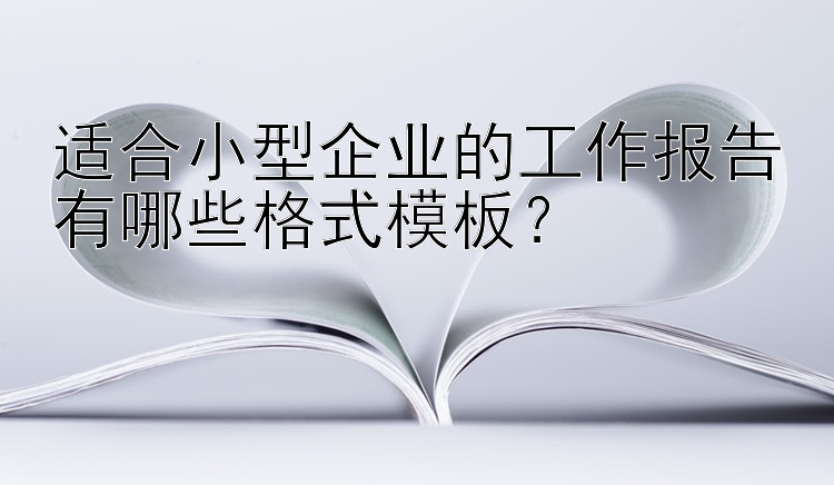 适合小型企业的工作报告有哪些格式模板？