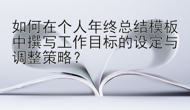 如何在个人年终总结模板中撰写工作目标的设定与调整策略？