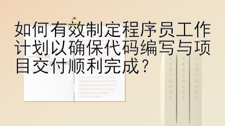 如何有效制定程序员工作计划以确保代码编写与项目交付顺利完成？