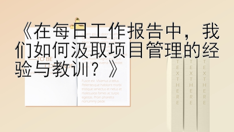 《在每日工作报告中，我们如何汲取项目管理的经验与教训？》